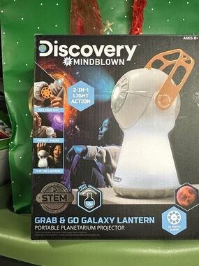 Discovery Mindblown Portable Galaxy Lantern - White and Tan Handle